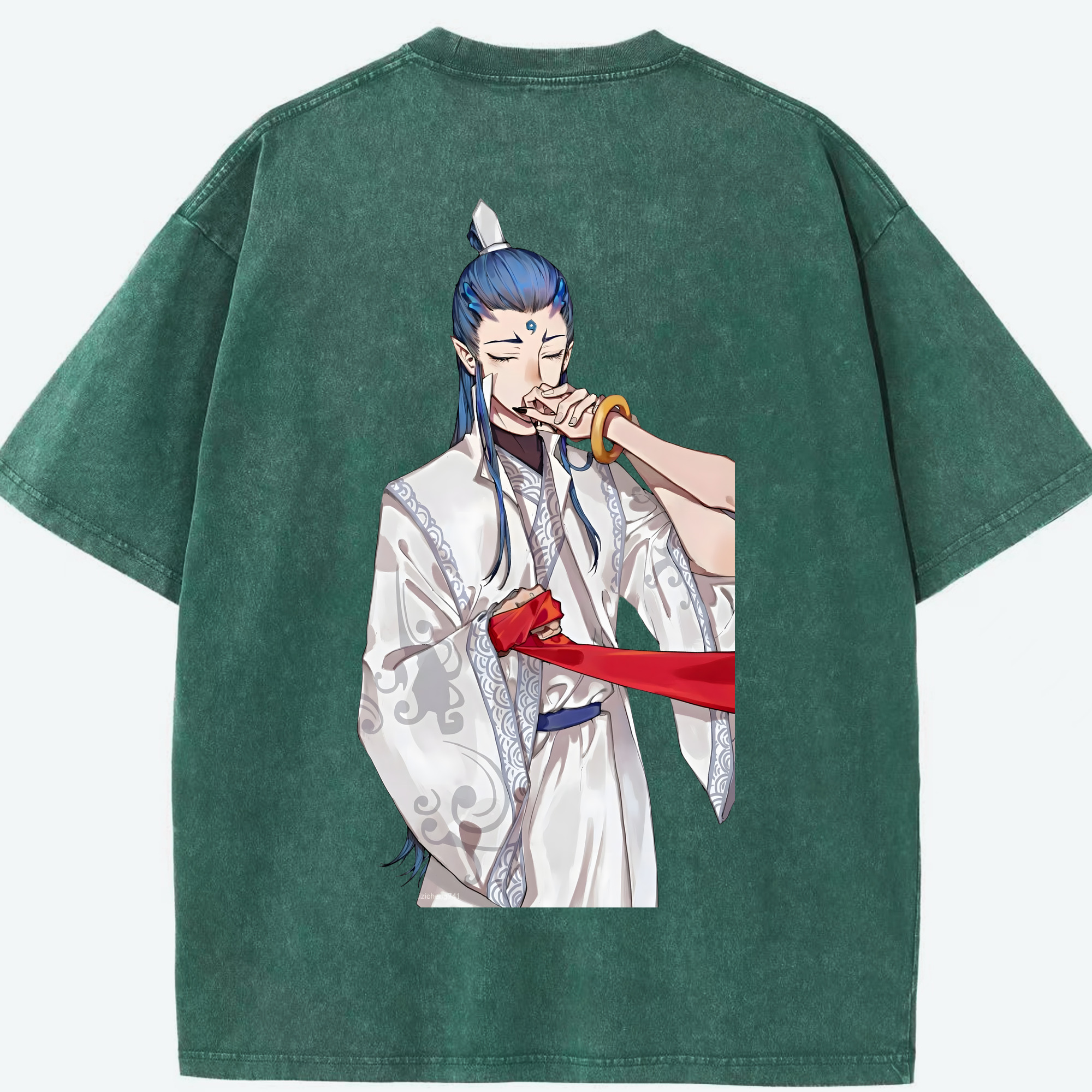（画像用） Ne Zha 2 ナタ 魔童の大暴れ 綿100% ヴィンテージ風 半袖Tシャツ（背面プリント）